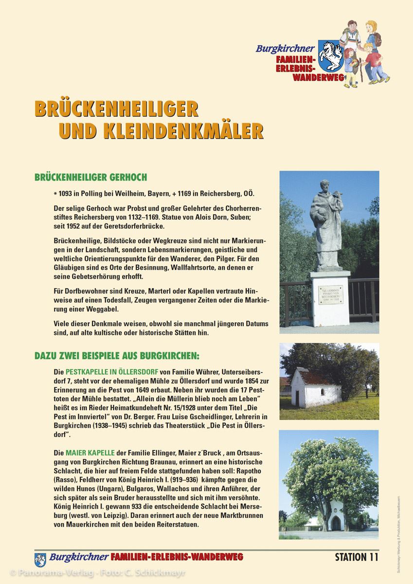 Zahlreiche Infotafeln am Burgkirchener Wander- Erlebnisweg