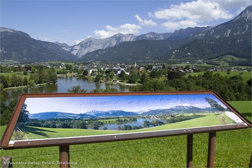 Saalfelden Ritzensee, Schautafel in Stahlrahmen