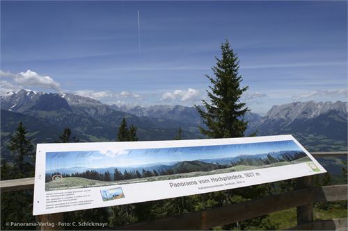 Heinrich-Kiener Haus, Hochgründeck. 3-Meter Schautafel auf Holz