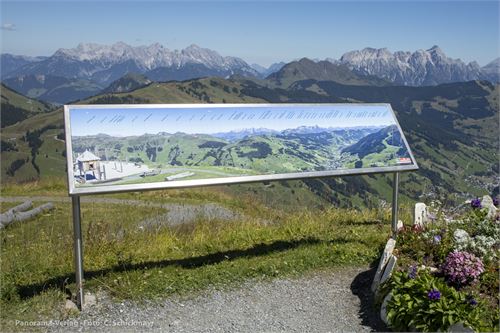 Saalbach-Hinterglemm, Zwölferkogel. 6 Schautafeln, jeweils 250 x 50 cm, am Heimat-Rundweg im Gipfelbereich