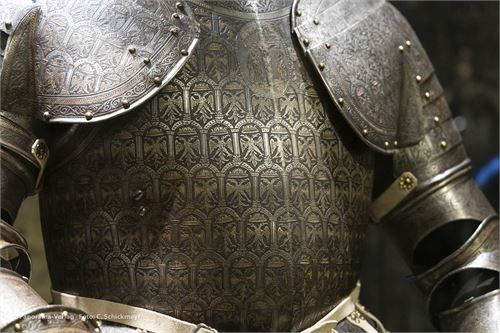 Detail einer Ritterrüstung im Tower Museum